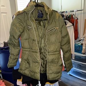 U.S. Polo Assn. Olive Puffer Jacket